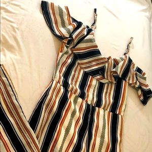 Navy striped romper